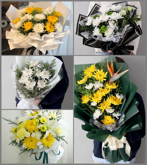山东济宁梁山县黑虎庙镇包那里村白事花束代送